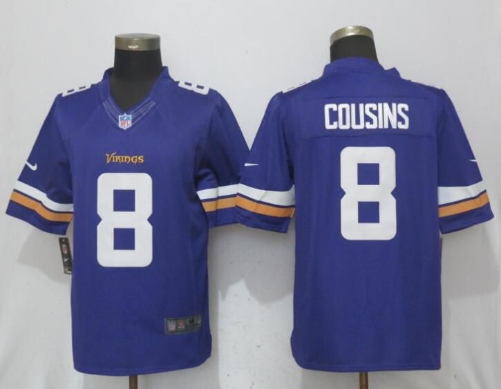 Men Minnesota Vikings #8 Cousins Purple New Nike Limited NFL Jerseys->->NFL Jersey